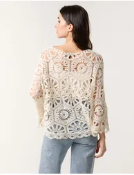 بلو فانيلا بلوزة بيج بأكمام طويلة - 4