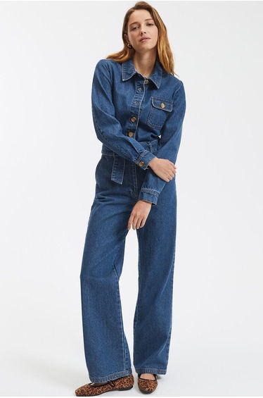 Signatures Coralie Denim Jumpsuit, Length 31.5"