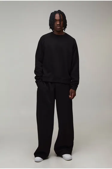 Tall Essential Wide Leg Jogger - black