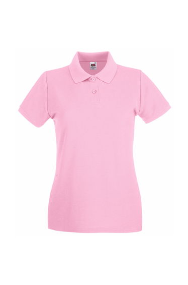 Fruit Of The Loom Ladies Lady-Fit Premium Short Sleeve Polo Shirt - Light Pink