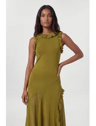 Ruffle Trim Knitted Maxi Dress - 2