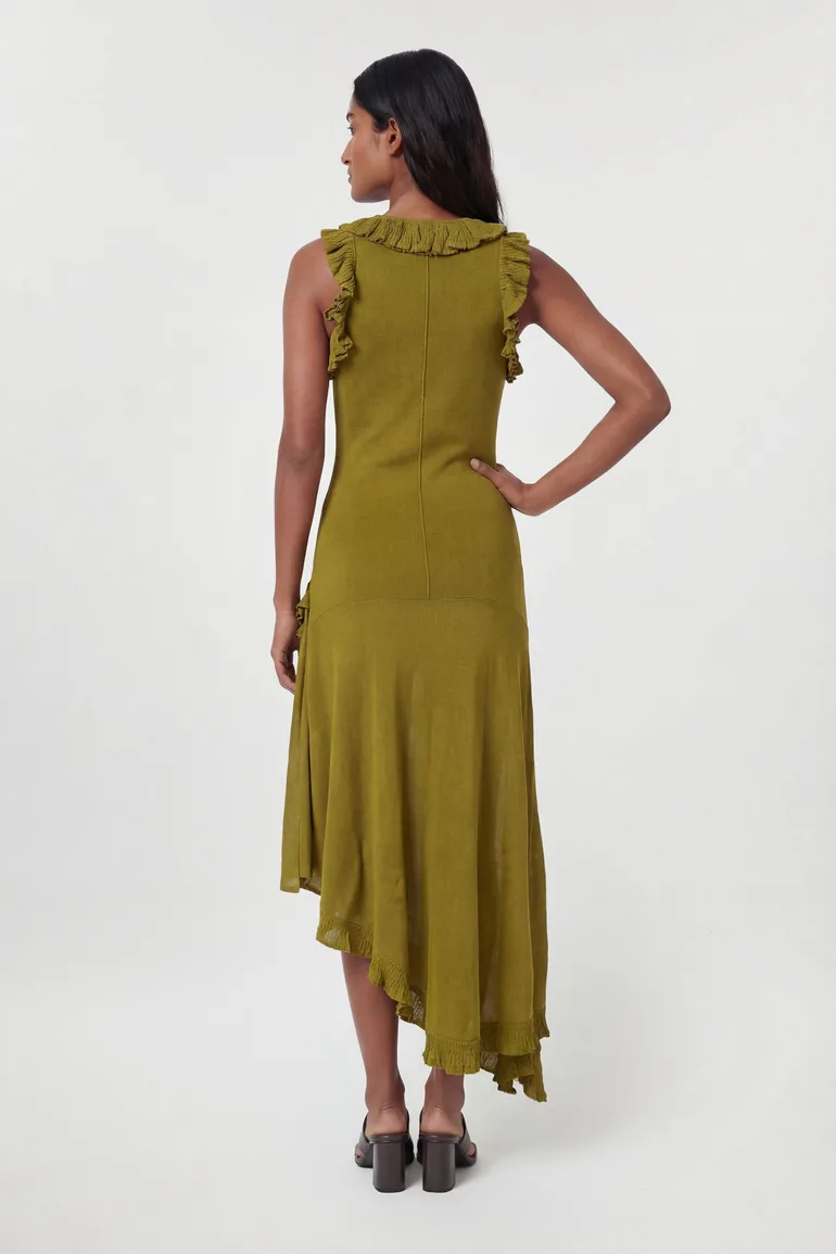 Ruffle Trim Knitted Maxi Dress - 3
