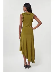 Ruffle Trim Knitted Maxi Dress - 3