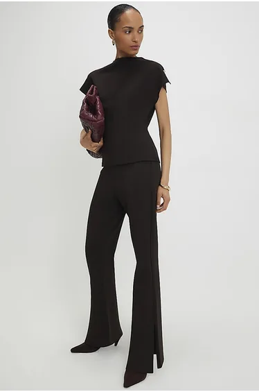 Brown Flared Trousers