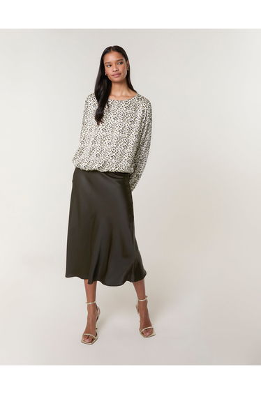 Leopard Print Elasticated Hem Blouse