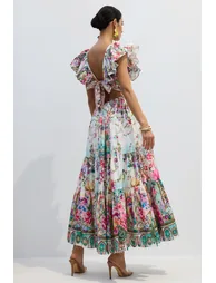 Lorena Floral Print Ruffle Maxi Dress - 2