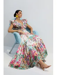 Lorena Floral Print Ruffle Maxi Dress - 3