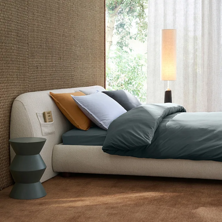 Sabbal Washed Percale Fitted Sheet with 30cm Flap - 4