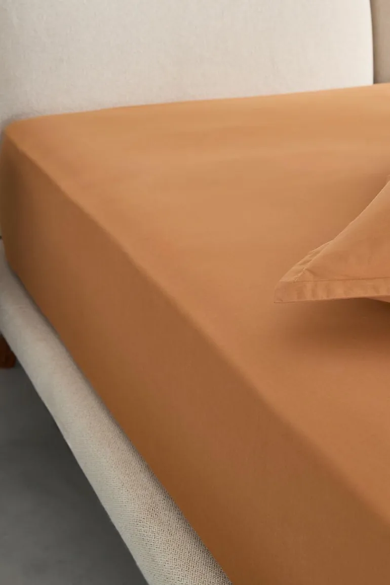 Sabbal Washed Percale Fitted Sheet with 30cm Flap