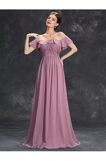 Leely Women's Elegant Off The Shoulder Sleeveless A-Line Dress