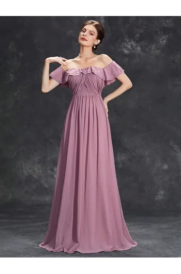 Leely Women's Elegant Off The Shoulder Sleeveless A-Line Dress