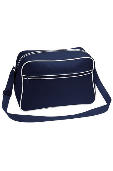Bagbase Retro Adjustable Shoulder Bag (18 Litres) - French Navy/White