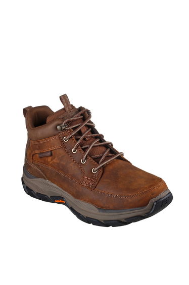 RESPECTED Mid Top Leather Moc Toe Lace Up Brown