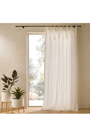 Siobane Embroidered Linen & Lyocell Voile Curtain