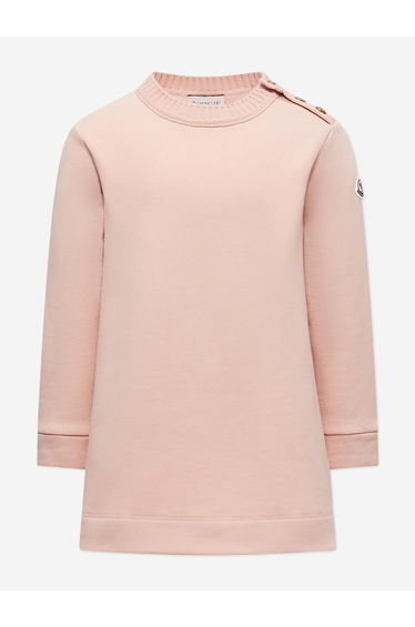 Girls Branded Sweater Dress in Pink