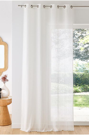 Mercy Polyester & Linen Eyelet Voile Curtain