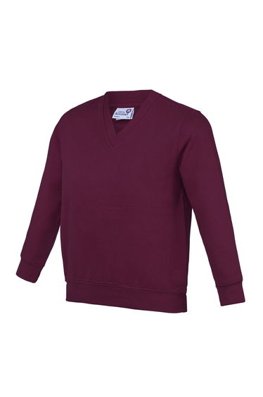 AWDis Academy Childrens/Kids Junior V Neck School Jumper/Sweatshirt (Pack of 2) - Burgundy