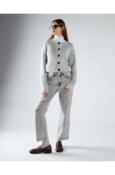 Light Grey Wash Straight Leg Cropped Jeans