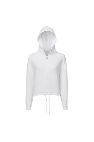 TriDri Womens/Ladies Recycled Cropped Oversized Full Zip Hoodie - White