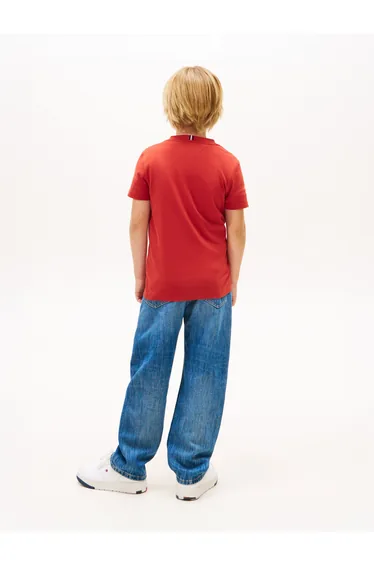 Tommy Hilfiger Boys Essential Cotton Regular Fit T-Shirt in Red