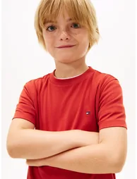 Tommy Hilfiger Boys Essential Cotton Regular Fit T-Shirt in Red - 4