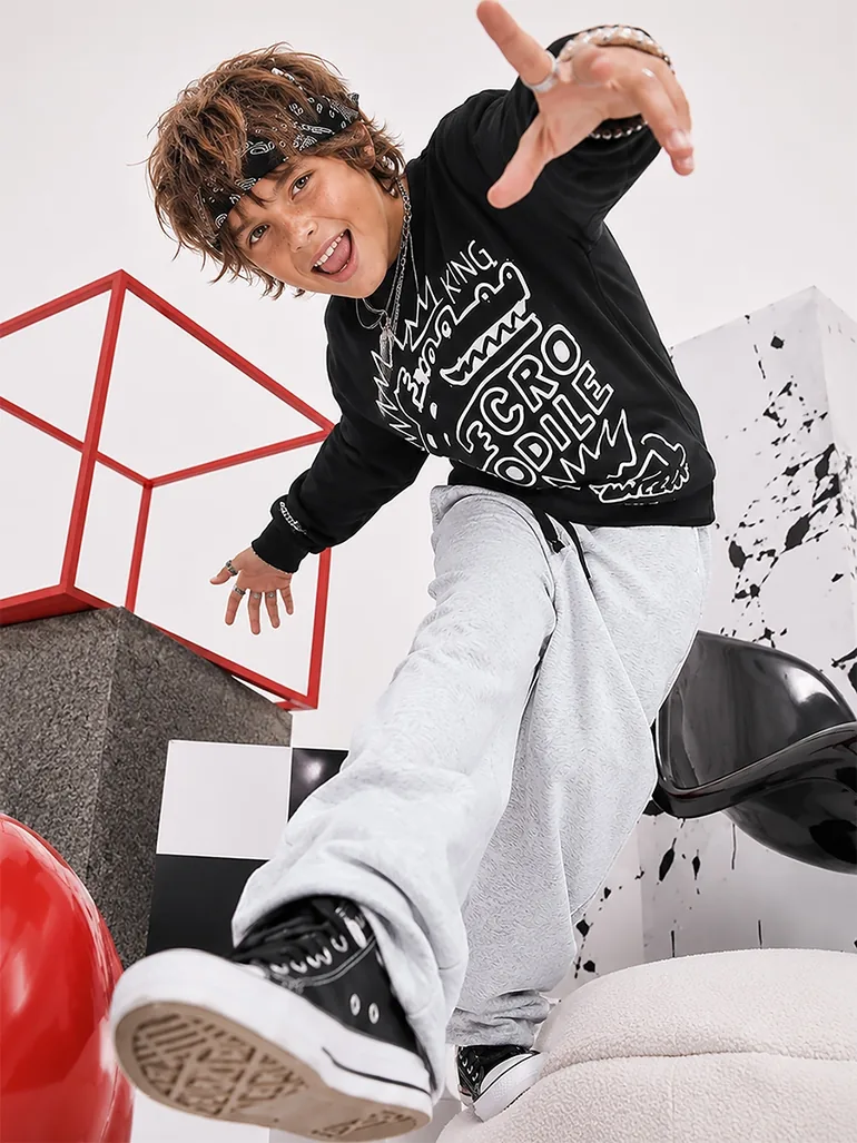 King Croco Boy's T-shirt Trousers Set - 3