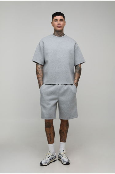 Tall Relaxed Fit Scuba Marl Shorts - grey marl