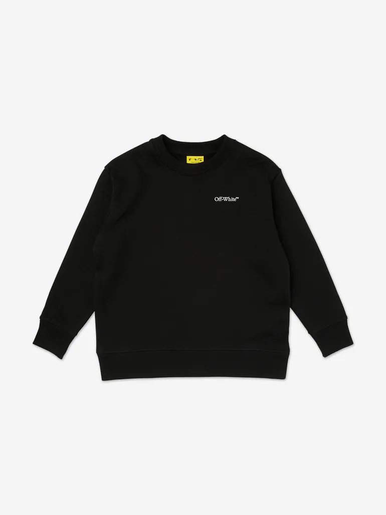 Off-White Boys Scribble Diag Crewneck Sweatshirt in Black