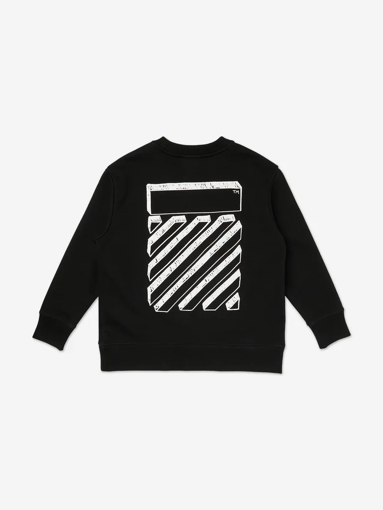 Off-White Boys Scribble Diag Crewneck Sweatshirt in Black - 1