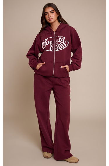Wine Sports Club Cotton Fleece Straight Leg Sweatpants