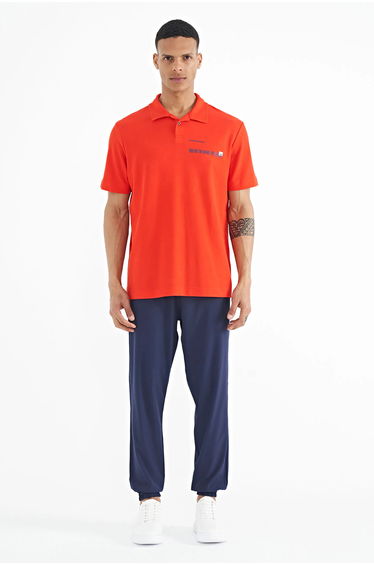 TOMMY Men's Cotton Polo T-Shirt With Text Print