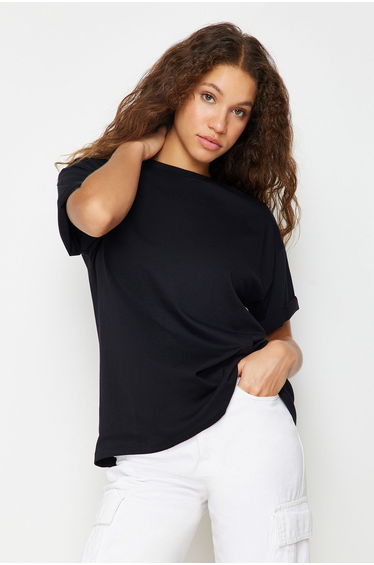 T-Shirt - Black - Boyfriend