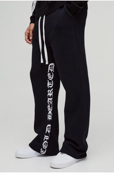 Relaxed Flare Gothic Gusset Print Jogger