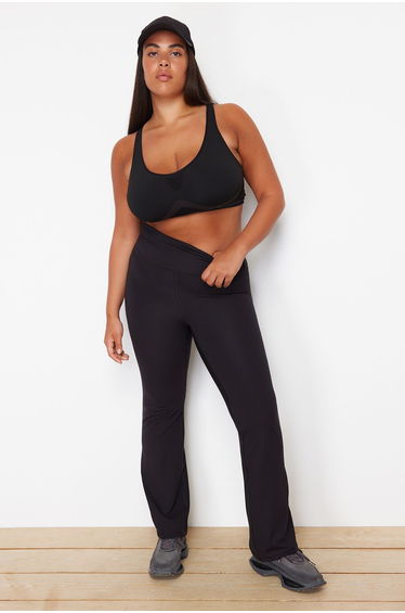 Black High Waist Scuba Knitted Tights