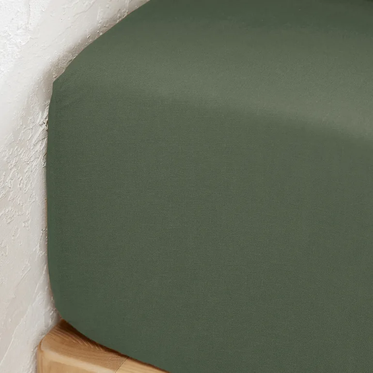 Linot 35cm High 100% Washed Linen Fitted Sheet - 1