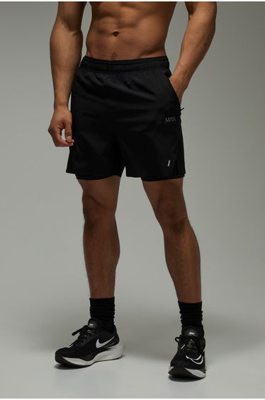 Man Active Perforated 2 in 1 Shorts - black