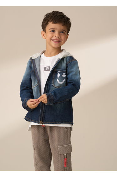 Minecraft Denim Overshirt With Hood