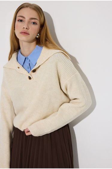 SAİLOR COLLAR KNİTTED SWEATER