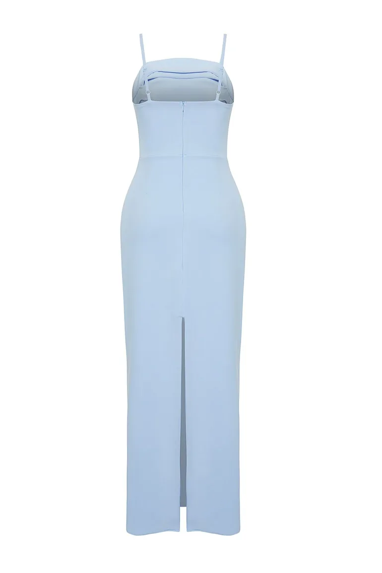 Light Blue Stone Print Woven Long Elegant Evening Night Graduation Dress  Trendyol Blue : Evening Dresses : VogaCloset Qatar