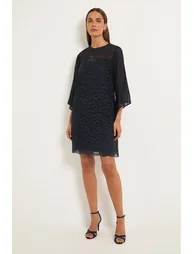 Lace Ladder Trim Shift Dress