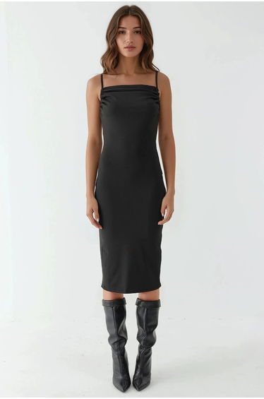 Cowl Neck Bodycon Midi Dress