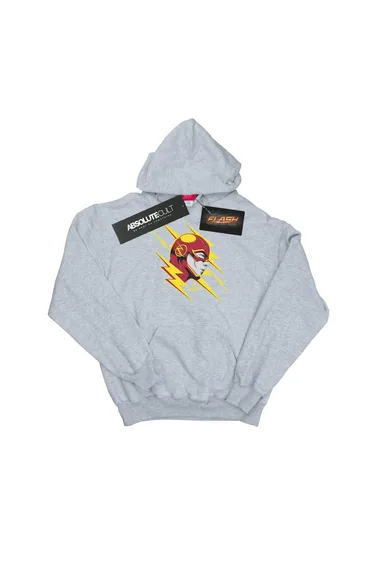 DC Comics Boys The Flash Lightning Portrait Hoodie - Sports Grey