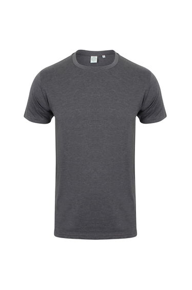Skinni Fit Men Mens Feel Good Stretch Short Sleeve T-Shirt - Heather Charcoal