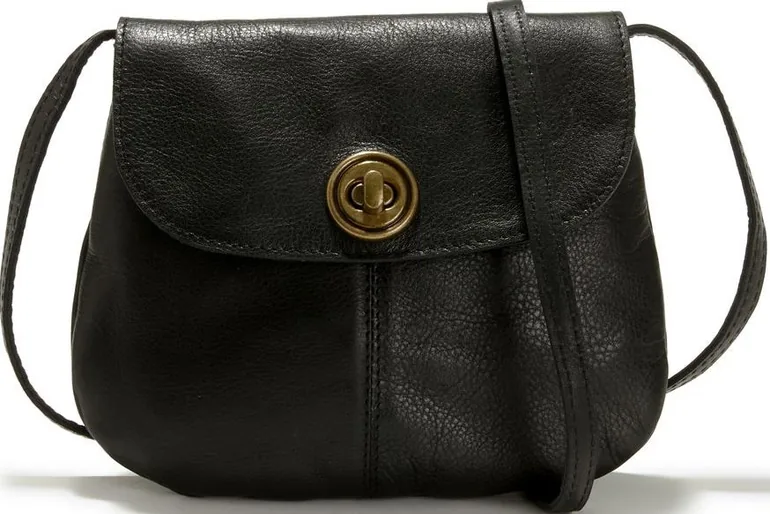 Totally Royal Leather Mini Saddle Handbag with Crossbody/Shoulder Strap