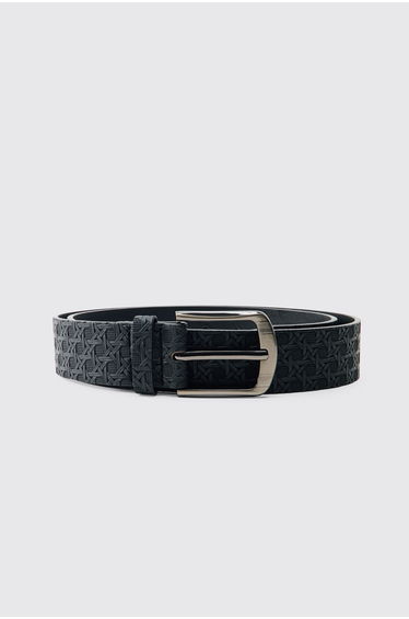 PU Embossed Textured Belt - black