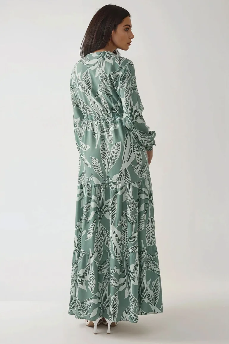 chinese dress ladies Farm Rio Blue Pineapple Ikat Lenzing Ecovero Viscose Maxi Dress – Narcissus  Gainesville main image 0