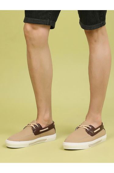 Men Low Top Canvas Boat Shoes