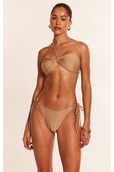 Stone Twist Strap Tie Side Bikini Bottoms