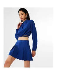 Line pattern mini skirt - 1