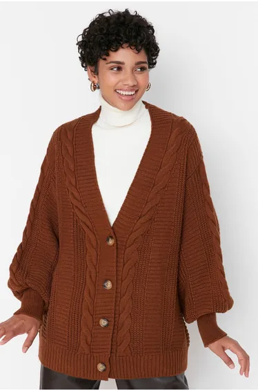 Cardigan - Brown - Regular fit